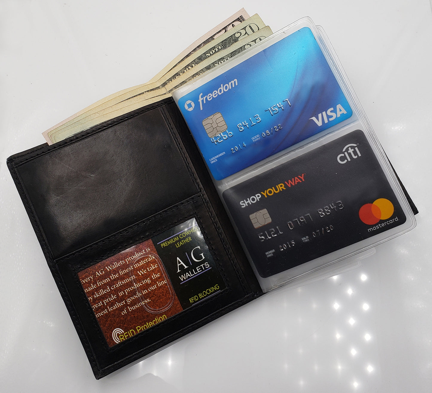 AG Wallets Mens RFID 2 ID European Hipster 24 Credit Card Holder - 6 pack, Style 1620