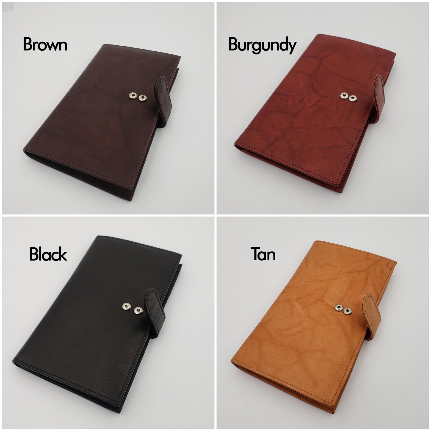 AG Wallets Cowhide RFID 20 Card Holder Long Wallet Snap Close - 6 pack
