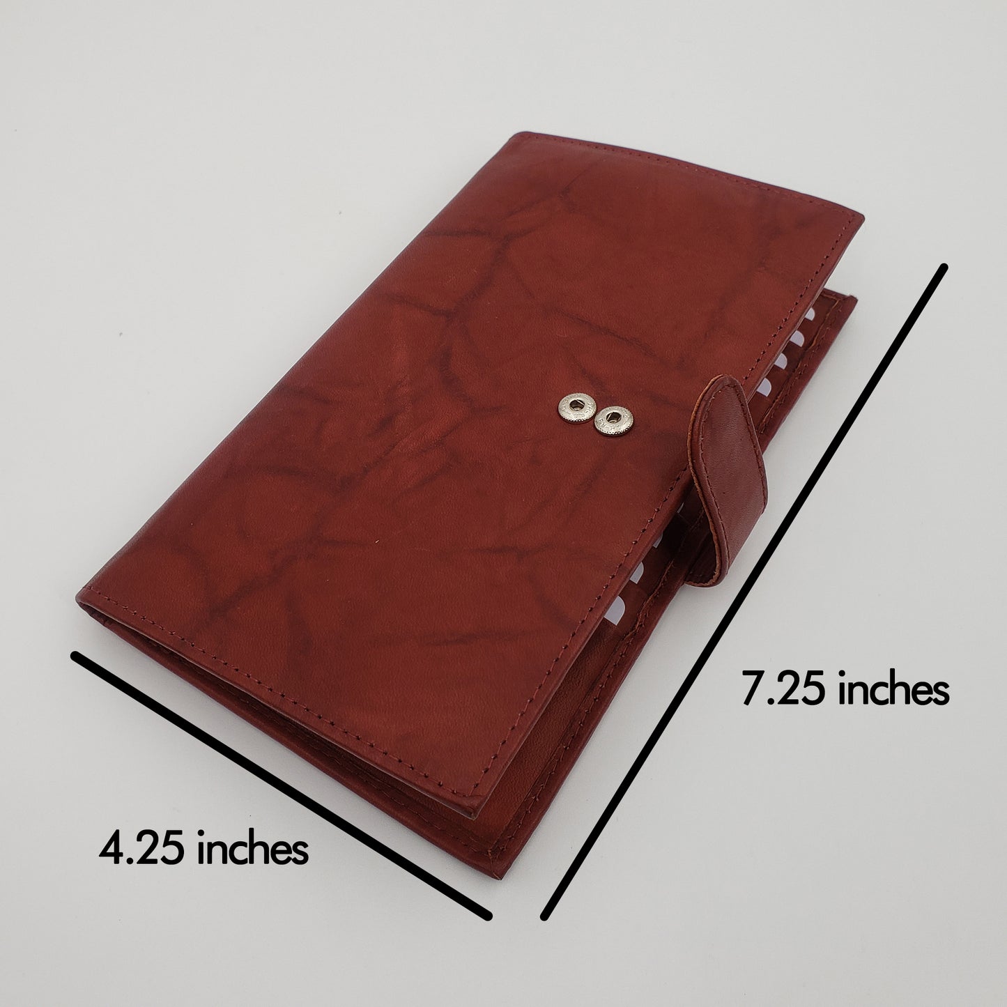 AG Wallets Cowhide RFID 20 Card Holder Long Wallet Snap Close - 6 pack