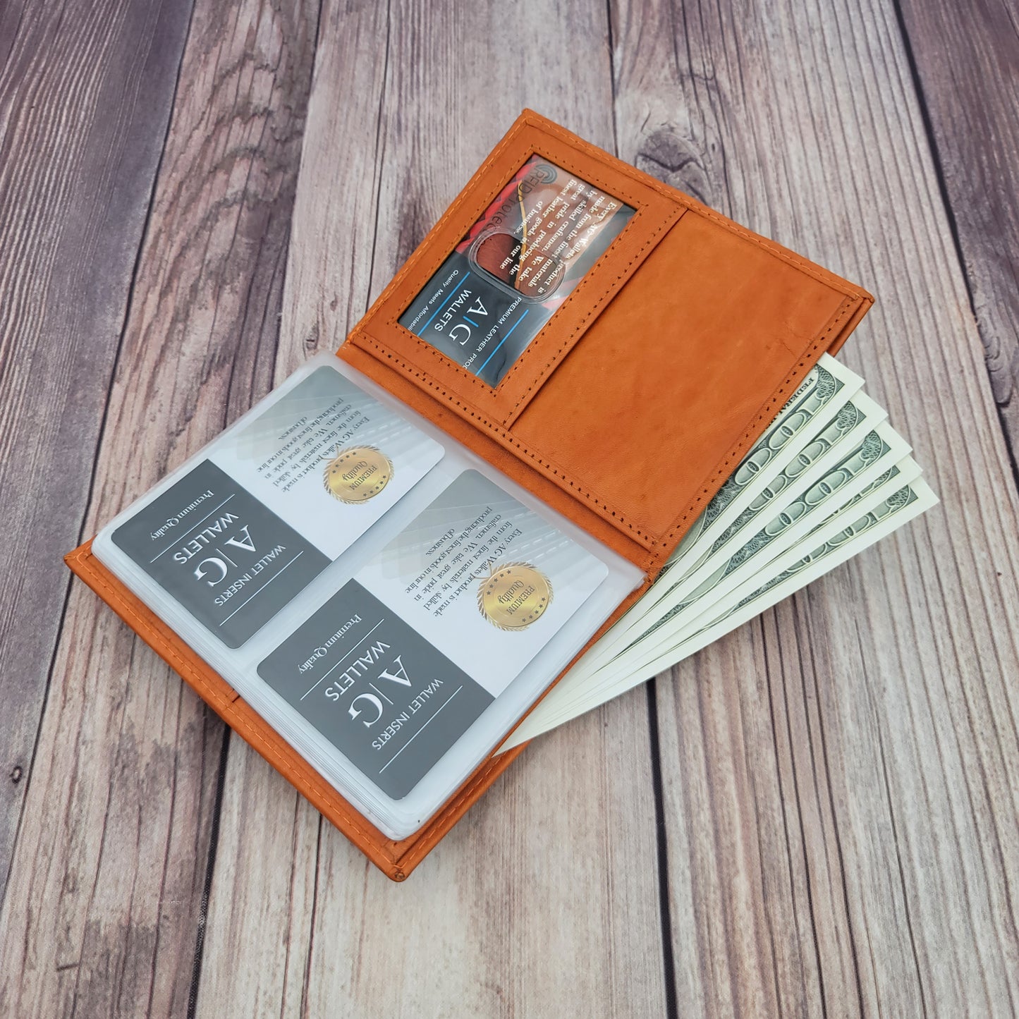 AG Wallets Mens RFID 2 ID European Hipster 24 Credit Card Holder - 6 pack, Style 1620