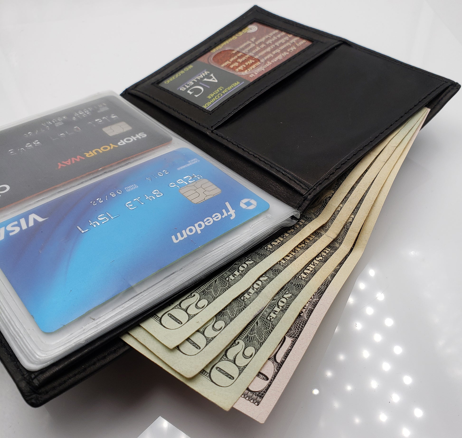 4 Packs 6 Page Wallet Insert Plastic Credit Card Holder Wallet